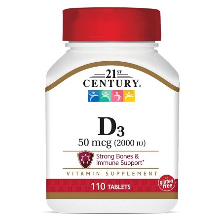 Vitamin Supplement 21st Century® Vitamin D 2000 IU Strength Tablet 110 per Bottle