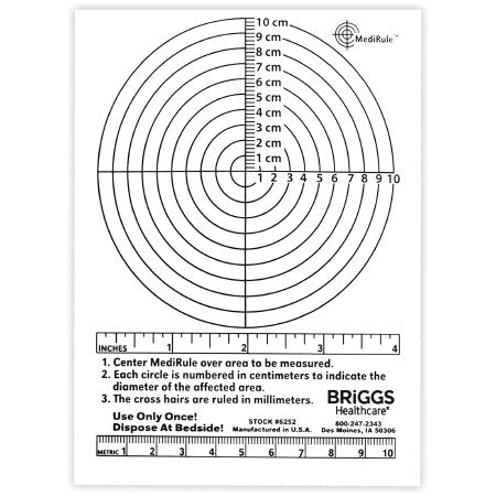 Wound Measuring Device Briggs® MediRule™ Plastic Plastic 4-1/2 Inch X 6 Inch