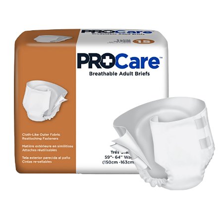 Unisex Adult Incontinence Brief ProCare™ X-Large Disposable Heavy Absorbency