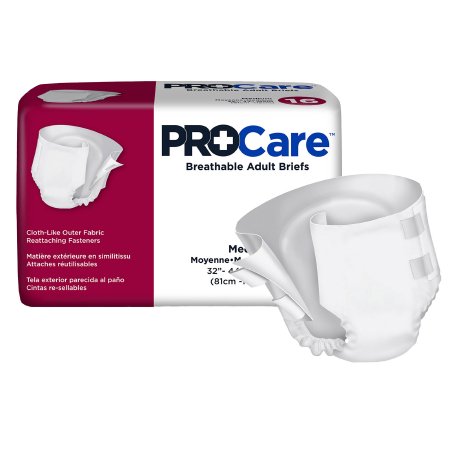 Unisex Adult Incontinence Brief ProCare™ Medium Disposable Heavy Absorbency