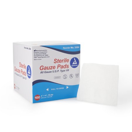 Gauze Sponge Dynarex® 4 X 4 Inch 1 per Pack Sterile 12-Ply Square