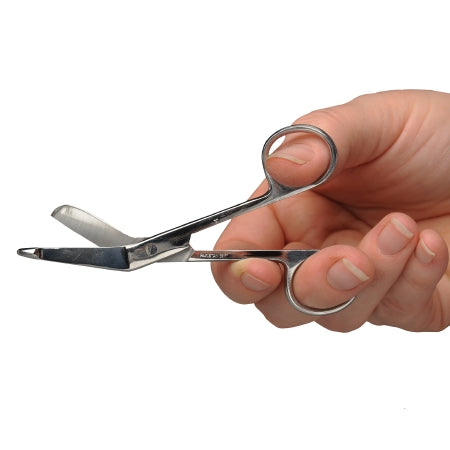 Bandage Scissors ADC® Lister 4-1/2 Inch Length Floor Grade Stainless Steel NonSterile Finger Ring Handle Angled Blunt Tip / Blunt Tip