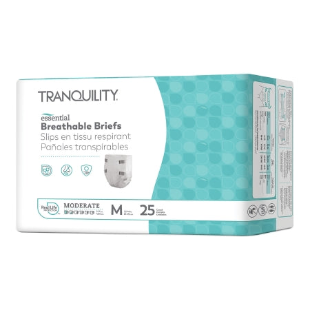 Unisex Adult Incontinence Brief Tranquility® Essential Medium Disposable Moderate Absorbency