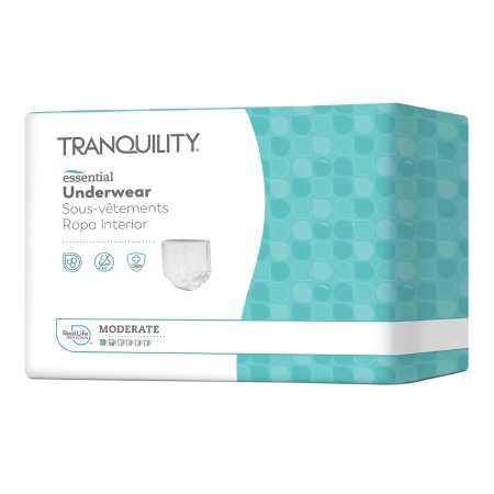 Unisex Adult Absorbent Underwear Tranquility® Essential Pull On with Tear Away Seams Medium Disposable Moderate Absorbency