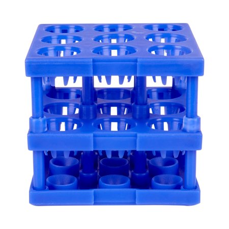 Tube Cube Rack McKesson 9 Place 8 to 16 mm Tube Size Blue 3 X 3 X 3 Inch