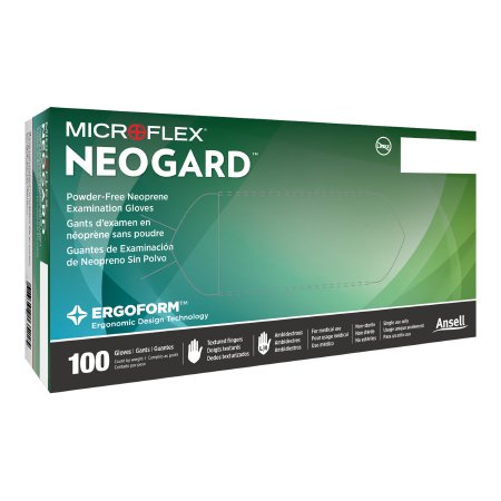 Exam Glove Neogard® Large NonSterile Polychloroprene Standard Cuff Length Textured Fingertips Green Not Rated