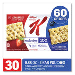 Special K Pastry Crisps, (36) Strawberry; (24) Blueberry, 0.88 oz, 2/Pouch, 30 Pouches/Carton, Ships in 1-3 Business Days