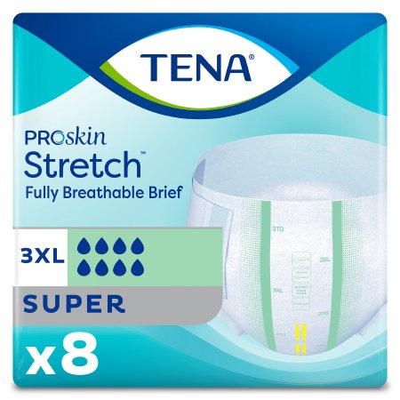 Unisex Adult Incontinence Brief TENA ProSkin Stretch™ Super 3X-Large Disposable Heavy Absorbency