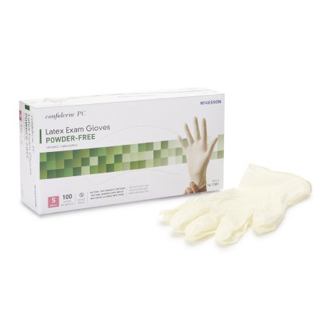 Exam Glove McKesson Confiderm® Small NonSterile Latex Standard Cuff Length Fully Textured Ivory Not Rated