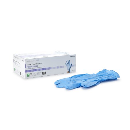 Exam Glove McKesson Confiderm® 6.5CX Medium NonSterile Nitrile Extended Cuff Length Textured Fingertips Blue Chemo Tested