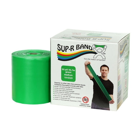 Exercise Resistance Band Sup-R Band® Green 5 Inch X 50 Yard Medium Resistance