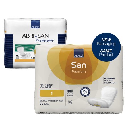 Bladder Control Pad Abri-San™ Premium 9 Inch Length Light Absorbency Fluff / Polymer Core Level 1