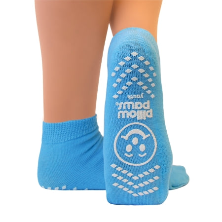 Slipper Socks Pillow Paws® Youth Light Blue Ankle High