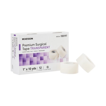 Water Resistant Medical Tape McKesson Transparent 1 Inch X 10 Yard Plastic NonSterile