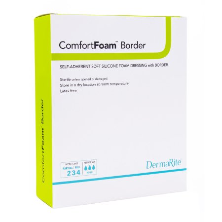 Foam Dressing ComfortFoam™ Border 4 X 8 Inch With Border Waterproof Backing Silicone Adhesive Rectangle Sterile