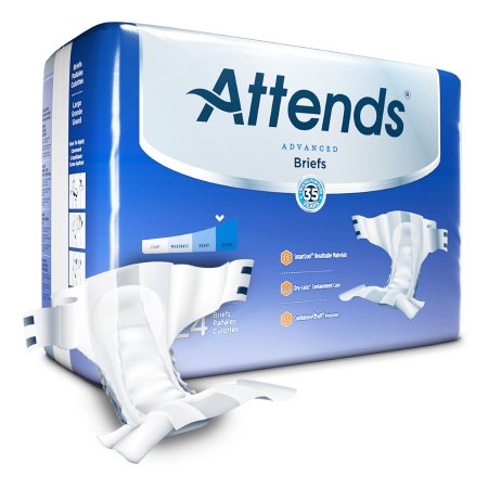 Unisex Adult Incontinence Brief Attends® Advanced Large Disposable Heavy Absorbency