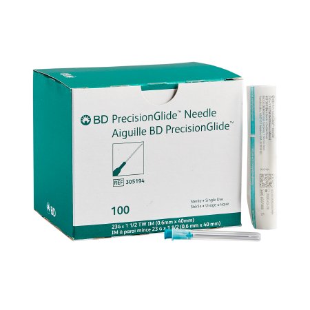 Hypodermic Needle PrecisionGlide™ 1-1/2 Inch Length 23 Gauge Thin Wall Without Safety