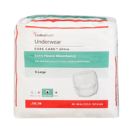 Unisex Adult Absorbent Underwear Sure Care™ Ultra Pull On with Tear Away Seams X-Large Disposable Heavy Absorbency