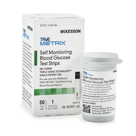 Blood Glucose Test Strips McKesson TRUE METRIX® 50 Strips per Pack