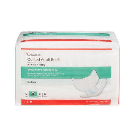 Unisex Adult Incontinence Brief Wings™ Ultra Medium Disposable Heavy Absorbency