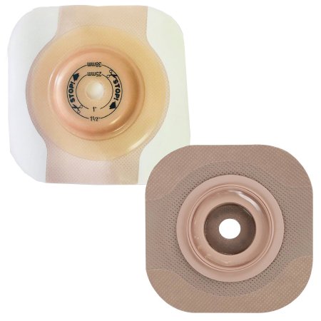 Ostomy Barrier New Image™ CeraPlus™ Trim to Fit, Extended Wear Adhesive Tape Borders 44 mm Flange Green Code System Up to 1 Inch Opening