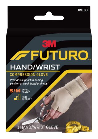 Support Gloves 3M™ Futuro™ Fingerless Small / Medium Over-the-Wrist Length Ambidextrous Nylon / Spandex