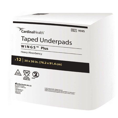 Disposable Underpad Wings™ Specialty 30 X 36 Inch Fluff / Polymer Heavy Absorbency