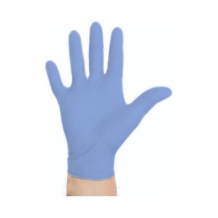 Exam Glove Aquasoft® Medium NonSterile Nitrile Standard Cuff Length Textured Fingertips Blue Chemo Tested