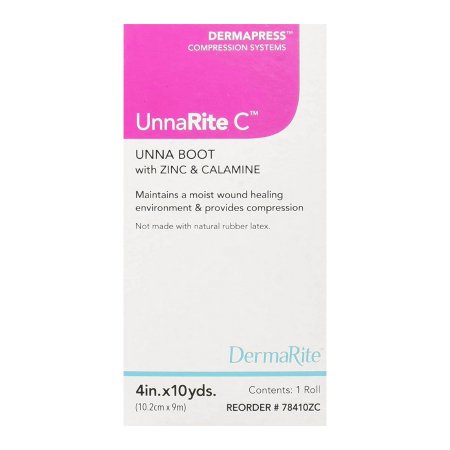 Unna Boot UnnaRite C™ 4 Inch X 10 Yard Gauze Calamine / Zinc Oxide NonSterile