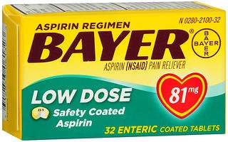 Pain Relief Bayer® 81 mg Strength Aspirin Tablet 32 per Bottle
