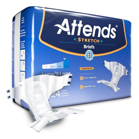 Unisex Adult Incontinence Brief Attends® Stretch Large / X-Large Disposable Heavy Absorbency