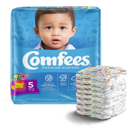 Unisex Baby Diaper Comfees® Size 5 Disposable Moderate Absorbency