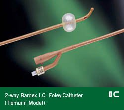 Foley Catheter Bardex® I.C. 2-Way Coude Tip 5 cc Balloon 18 Fr. Silver Hydrogel Coated Latex
