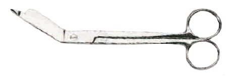 Bandage Scissors Grafco® Lister 4-1/2 Inch Length Surgical Grade Stainless Steel NonSterile Finger Ring Handle Angled Blunt Tip / Blunt Tip
